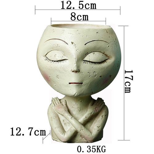 Pot de fleurs en résine pour filles, Sculpture de marionnettes en résine, figurine Simple, Vase conteneur, décor nordique, ornements de table
