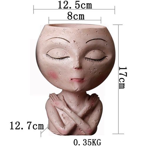 Pot de fleurs en résine pour filles, Sculpture de marionnettes en résine, figurine Simple, Vase conteneur, décor nordique, ornements de table