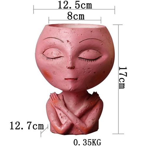 Pot de fleurs en résine pour filles, Sculpture de marionnettes en résine, figurine Simple, Vase conteneur, décor nordique, ornements de table