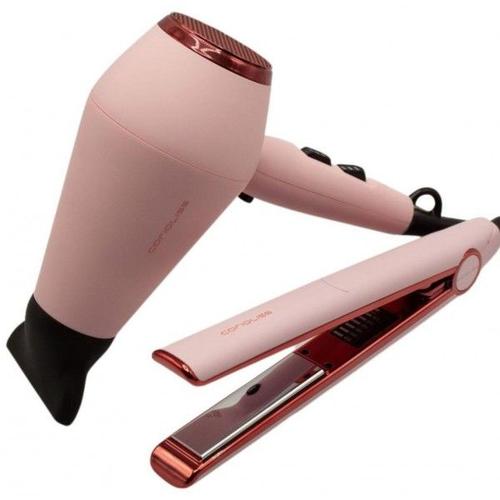 Coffret Sèche Cheveux Kompactissimo + Lisseur C1 Digital Pink Corioliss