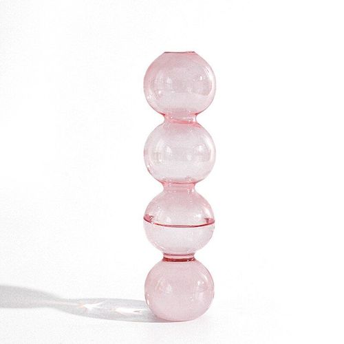 4BUBBLE ROSE - Vase à bulles en verre, petite bouteille transparente colorée, ornements décoratifs créatifs, chandelier, décoration de maison