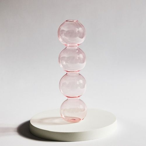 Rose - Vase à bulles en verre, maison paresseuse, joli support de fleurs pour salon, décoration nordique
