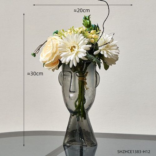 Gris-petit c - Vase à fleurs créatif en verre Transparent, style nordique, pour décoration de salon, accessoires de décoration de Table, cadeau