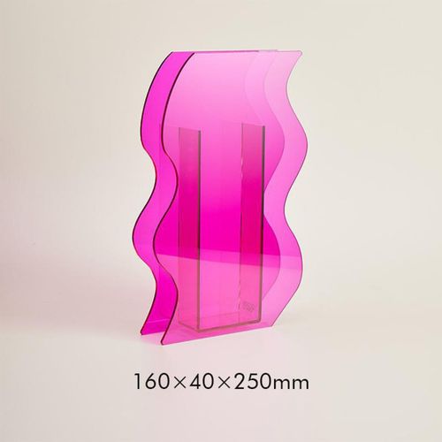 Vase rose - Vase à fleurs en acrylique coloré arc en ciel, beau conteneur de plantes florales pour salon bureau, décor'arrangement de fleurs