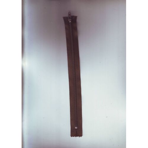 Fermeture Eclair Jupe Ou Pantalon -Non Separable - Marron 22 Cm