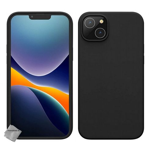 Coque Pour Apple Iphone 14 Plus - Housse Etui Silicone Gel Fine + Verre Trempe - Noir