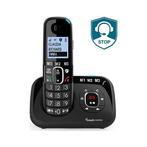 Téléphone sans fil AMPLICOMMS Téléphone sans fil senior avec répondeur