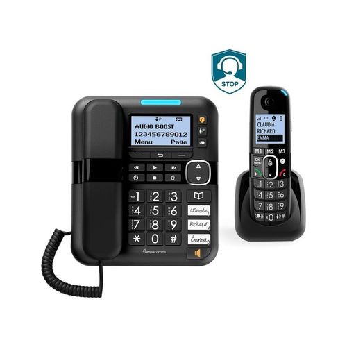 Téléphone sans fil AMPLICOMMS Téléphone fixe filaire Amplicomms 1580 C