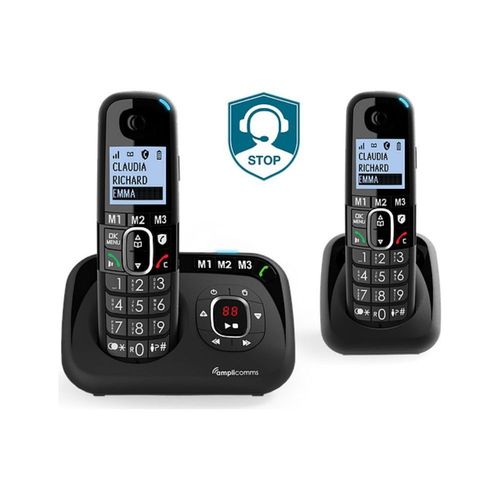 Téléphone sans fil AMPLICOMMS Téléphones fixes DUO répondeur Amplicomm