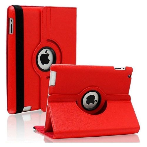 Coque Rotative 360 Rouge Pour Ipad 6 E Génération / 5 E Génération / Air 2 / Air 1 - Housse Etui Protection Integral Portrait Paysage Resistant Anti Choc Protection Fermerture Elastique Phonillico®