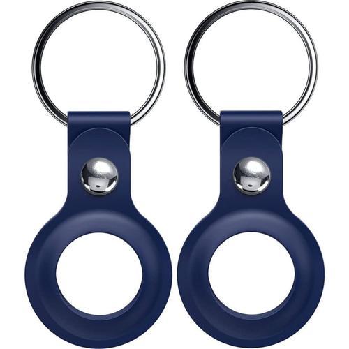 Coque Compatible Avec Airtag De 2021 [Lot De 2] Silicone Bleu Fonce Porte Cle De Tag Housse Protection Souple Phonillico©