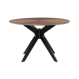 Table À Manger Design Ronde Noyer D120 Cm Dielli