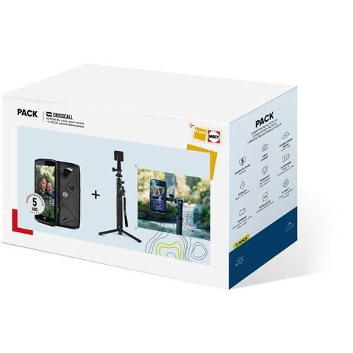 Pack Smartphone Crosscall Action X5 5.45' Double SIM 64 Go Noir + UNE Perche Télescopique X Stick Noir