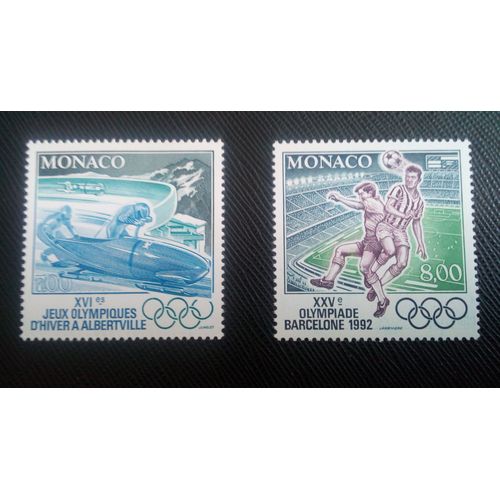 Timbre Monaco Y T 1811 / 1812 Série: Jeux Olympiques 1992 - Albertville Et Barcelone 1992 ( 160906 )