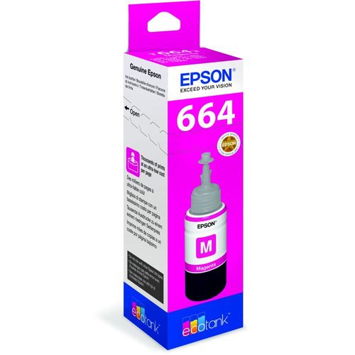 Epson T6643 - 70 ml - magenta - original - recharge d'encre - pour EcoTank ET-14000, ET-16500, ET-2500, ET-2550, ET-2600, ET-2650, ET-3600, ET-4500, ET-4550