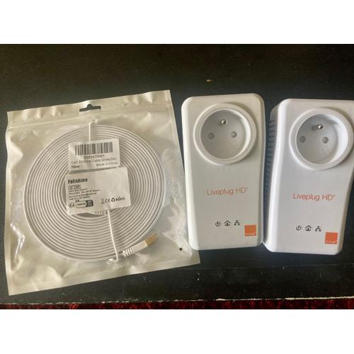 Prise cpl orange et cable ethernet 5m