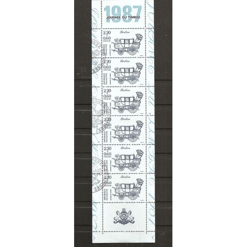 Bc 2469a (1987) Bande Journée Du Timbre (Berline) Oblitérée (Cote 9e) (Bloc)