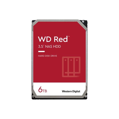 WD Red WD60EFAX - Disque dur - 6 To - interne - 3.5" - SATA 6Gb/s - 5400 tours/min - mémoire tampon : 256 Mo