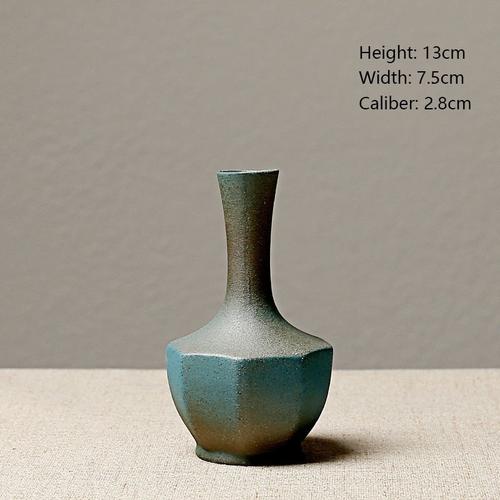 Vase à fleurs en grès style européen, petit vase chinois et japonais en céramique rétro, ornements de poterie