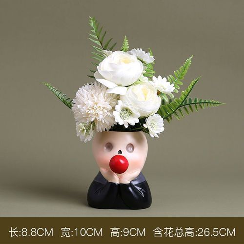 Violet - Vase à fleurs en résine avec tête'animal de dessin animé, Pot à bulles de gomme, zèbre, girafe, Panda, cerf, lapin, ours, décoration artisanale créative