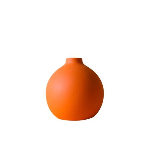 Orange 2 - Vase à fleurs moderne en céramique, Vase personnalisé pour fleurs artificielles, couleur Morandi Orange bleu jaune style nordique