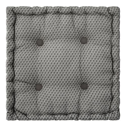 Coussin De Sol Carré En Coton À Motif - Modèle Otto - 38 X 38 - Gris