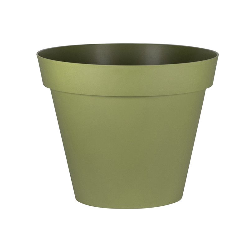 Pot Rond Toscane - 25x20.6cm - 6l - Vert Laurier - Eda Plastiques