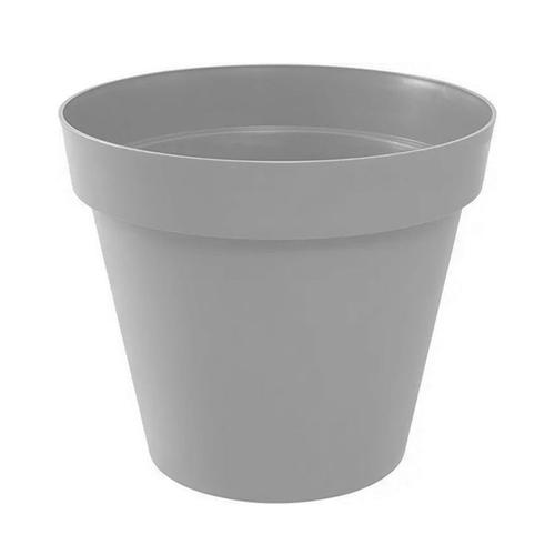 Pot Rond Toscane - 25x20.6cm - 6l - Gris Béton - Eda Plastiques