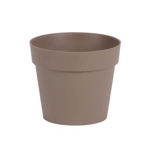 Pot Rond Toscane - 20x17cm - 3l - Taupe - Eda Plastiques