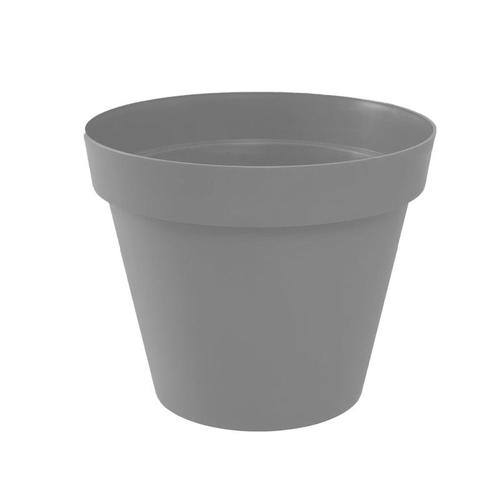 Pot Rond Toscane - 13x11.6cm - 1.1l - Gris Béton - Eda Plastiques