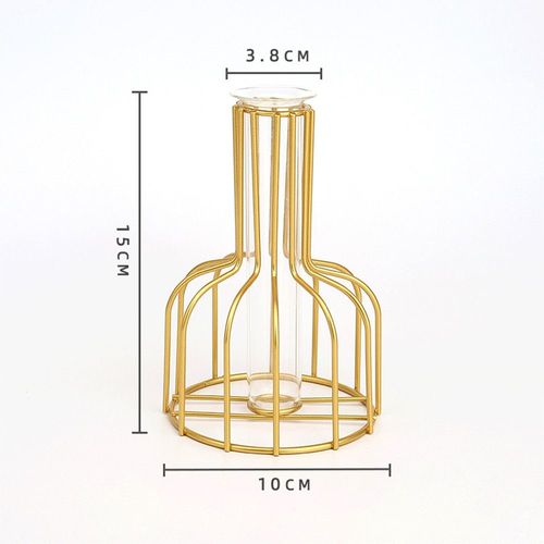 style1 doré - Vase de fleurs doré en fer, porte plante pour salon, ornement de bureau, porte bouteille, décoration de la maison