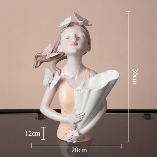 Orange - Vase de fleurs artificielles modernes, sculpture de papillon fille, ornements en résine pour la maison, Vases de décoration de maison chauds