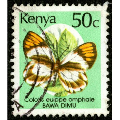 Timbre Oblitéré Kenya, Colotis Euippe Omphale, Bawa Dimu, 50 C