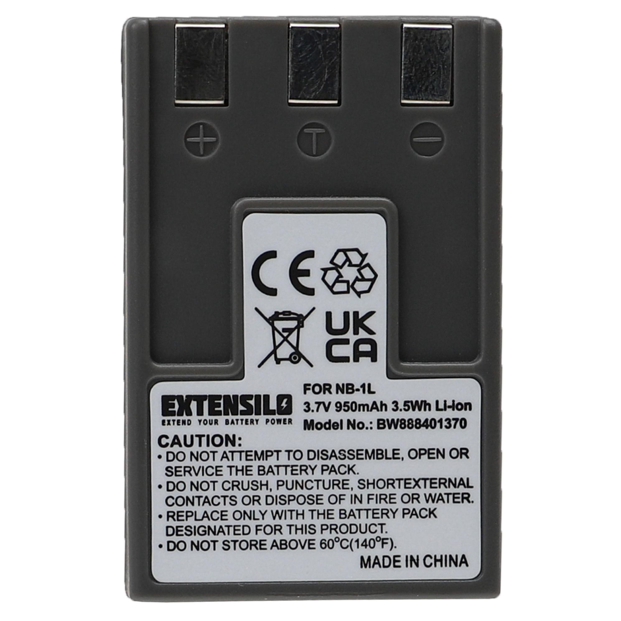 EXTENSILO Batterie remplacement pour Canon NB-1L, NB-1LH pour appareil photo, reflex numérique (950mAh, 3,7V, Li-ion, gris foncé)