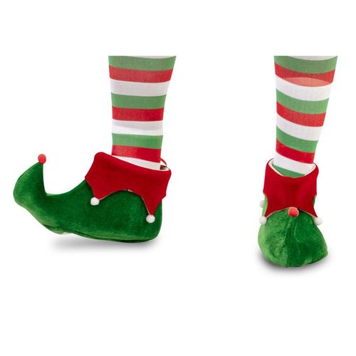 Surbottes Vertes À Pompons Elf Adulte