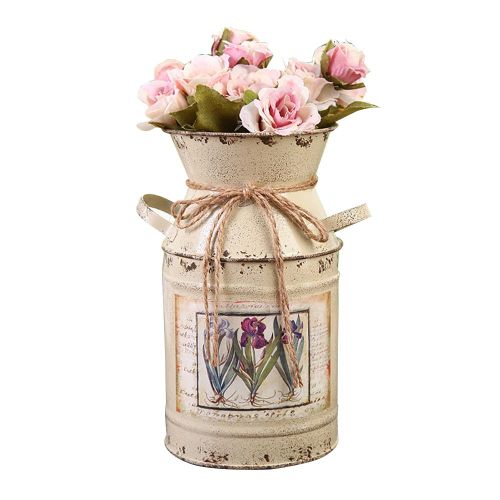 Beige - Vase en fer pour plantes de jardin, pot de fleurs, décoration de maison, Arrangement de Pots, artisanat, Style rustique, cadeau miteux, Table de mariage Vintage
