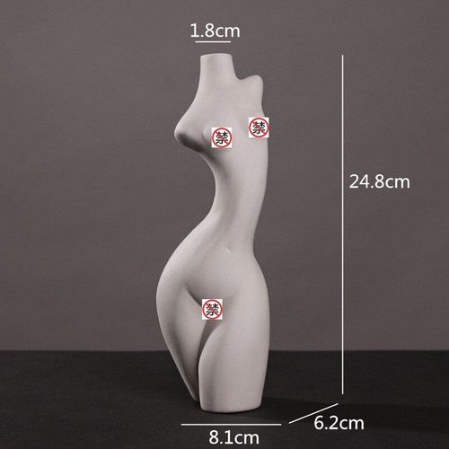 Vase en forme de fesse nue en résine pour décoration,objet créatif fait à la main, accessoire artisanal pour maison, style moderne, pot pour arrangement de fleurs