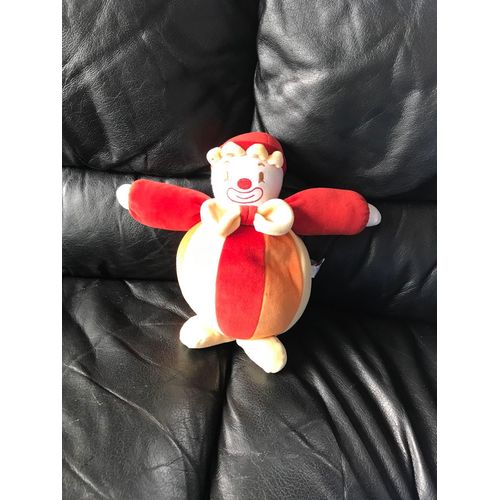 Doudou Clown Boule Rouge Orange Sucre D'orge 25cm