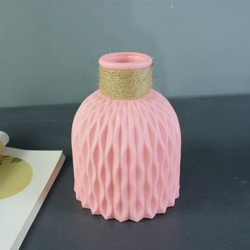 F rose - Vase en plastique nordique Simple, petit Pot de fleurs fraîches, bouteille de rangement pour fleurs, salon, décoration de maison moderne, ornements