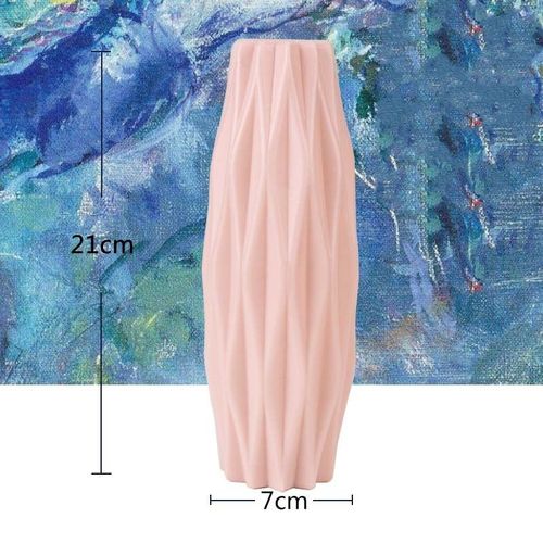 3219-rose - Vase en plastique Origami Imitation blanc laiteux, Pot de fleur en céramique, panier de fleurs, décoration nordique pour la maison
