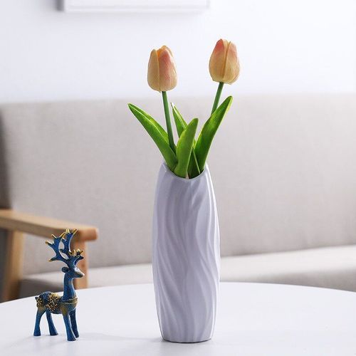 A-gris - Vase en plastique Origami moderne, Style nordique, décoration de salon, ornements, Vases en plastique pour l'arrangement floral, décoration de la maison