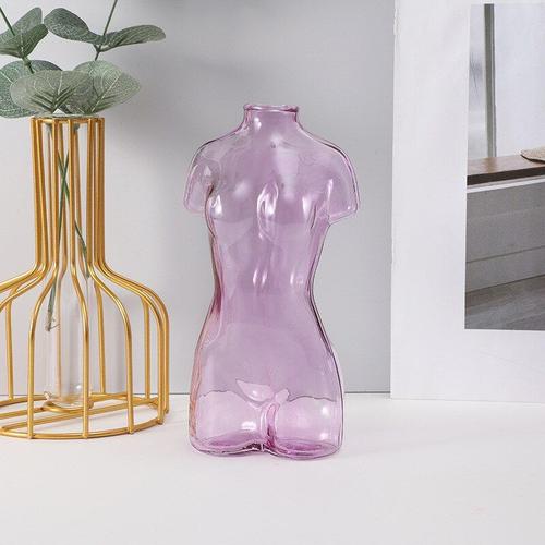 Violet - Vase en verre à fleurs séchées pour femme, Design artistique, décoration de maison en résine, accessoires de Table de salon