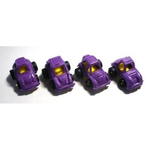 Figurines "Nestlé / Nesquik" - Petites Voitures 2 / Lot De 4 Voitures Différentes , Couleur Violette
