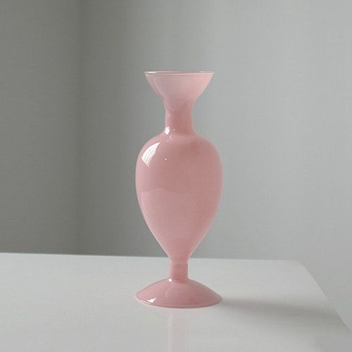 Vase en verre rose - Vase en verre rétro décoratif Ins coloré, Arrangement de fleurs pour la maison européenne, ornements, Pots de plantes, support de jardinière