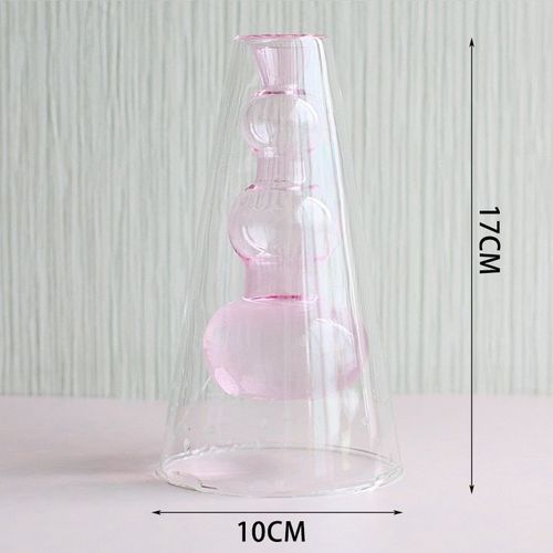 Rose 3 gourde - Vase en verre Transparent hydroponique créatif, Style nordique moderne Ins, décoration de salon, salle à manger, bureau, ornement artistique personnalisé