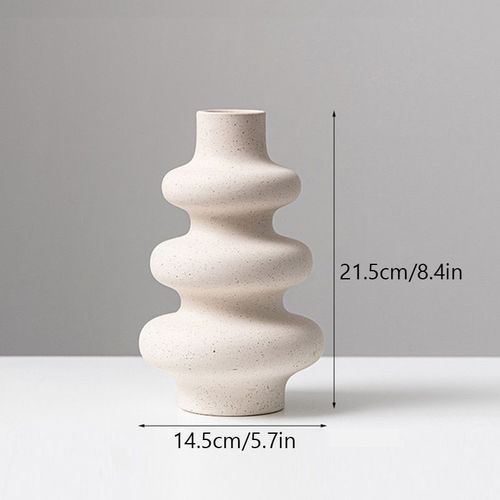 Beige 3 - Vase Nordique En Céramique Beige, Pot De Plantes, Décoration Pour La Maison, Arrangement De Fleurs, Jardin, Salon, Bureau, Artisanat De Décoration