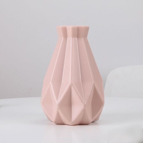 C rose - Vase Nordique En Plastique Incassable Anti-céramique, Vase À Fleurs En Imitation Rotin Européen, Arrangement De Panier Simple, Décoration De Maison