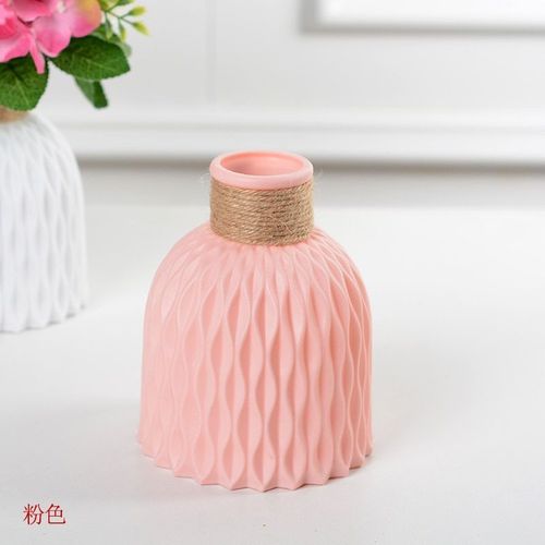 F rose - Vase Nordique En Plastique Incassable Anti-céramique, Vase À Fleurs En Imitation Rotin Européen, Arrangement De Panier Simple, Décoration De Maison