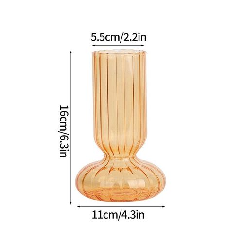 Orange 3 - Vase nordique en verre pour Arrangement de fleurs, bouteille de plantes hydroponiques, ornement de bureau, accessoires de décoration pour la maison