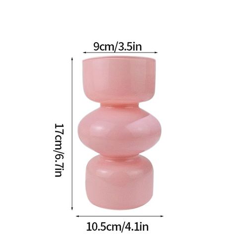 Vase rose - Vase nordique en verre pour Arrangement de fleurs, bouteille de plantes hydroponiques, ornement de bureau, accessoires de décoration pour la maison